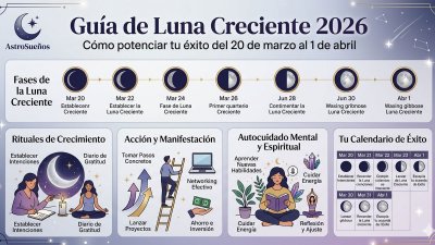 Guía de Luna Creciente 2026: Cómo potenciar tu éxito del 20 de marzo al 1 de abril